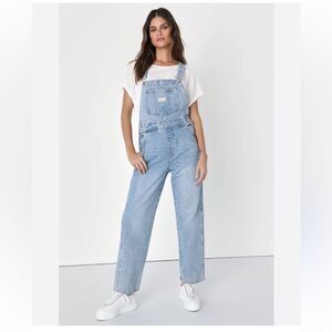 Vintage Medium Wash Denim Bib Overalls. Size 20W